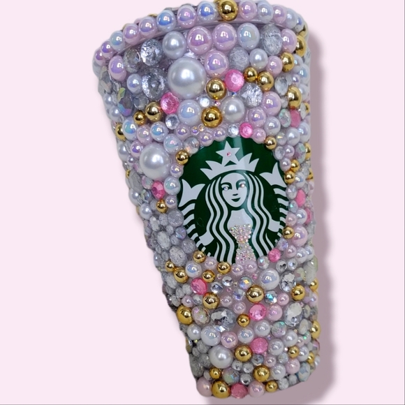 Starbucks Other - Custom Starbucks Cup with Rhinestone/ Pearl's 16 oz